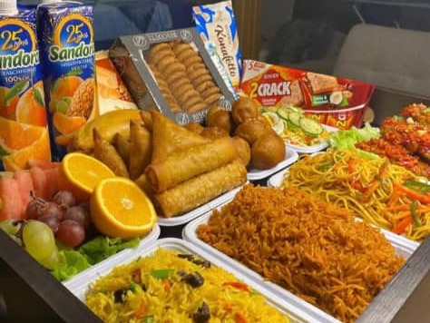 Packed food and drinks